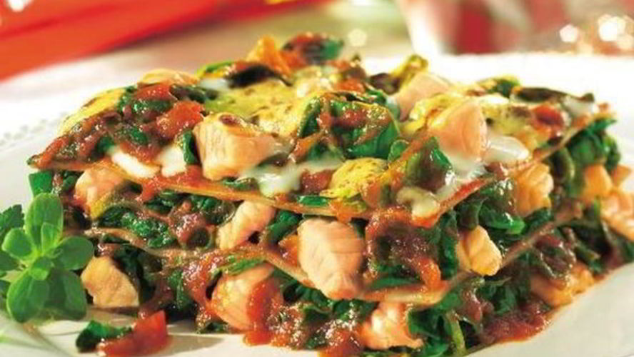 Рецепт лазаний со шпинатом и семгой