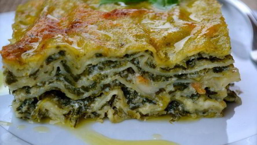 Рецепт зеленой лазанья