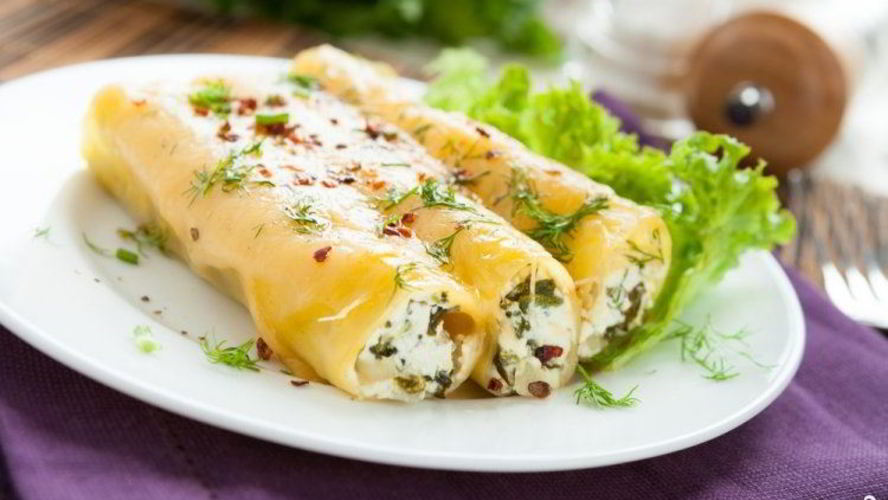 Рецепт каннеллонь с сыром