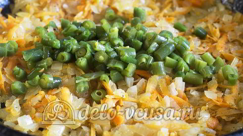 макароны с овощами и грибами