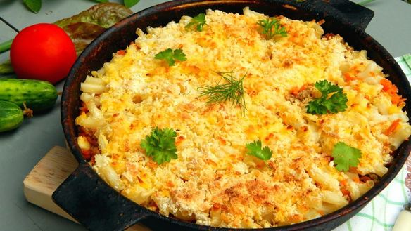 Рецепт Макарон с сыром и фаршем в духовке