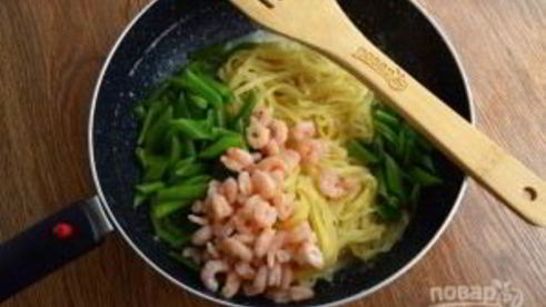 паста альфредо со стручковой фасолью