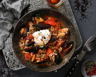 Паста фрегола маринара