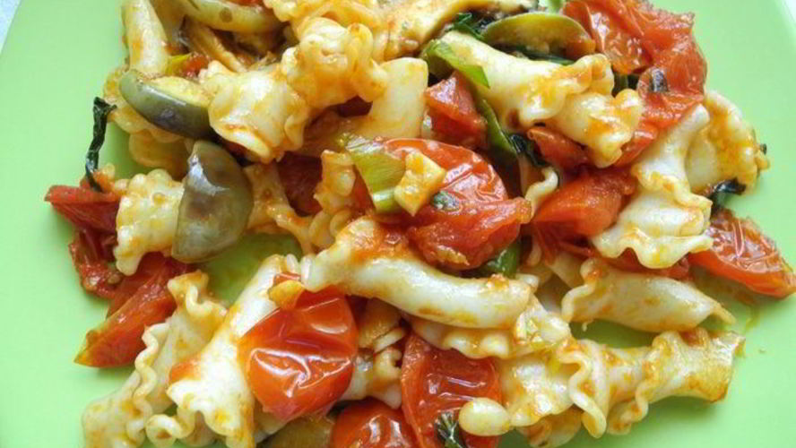 Рецепт пасты китайские грузди с томатами и баклажанами