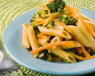 Паста с овощами в сливочном соусе