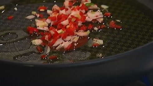 паста с сибасом и помидорами черри