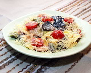 Паста с вешенками