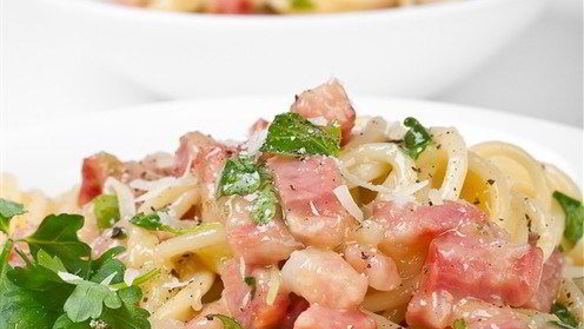 Рецепт Спагетти карбонара с черемшой