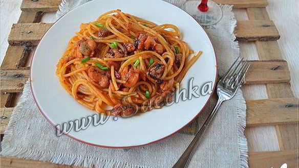 Рецепт Спагетти с морепродуктами