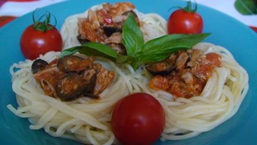 Рецепт спагетти с оливками