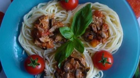 спагетти с оливками