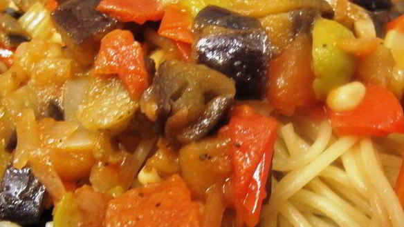 Рецепт Спагетти с сицилийской капонатой