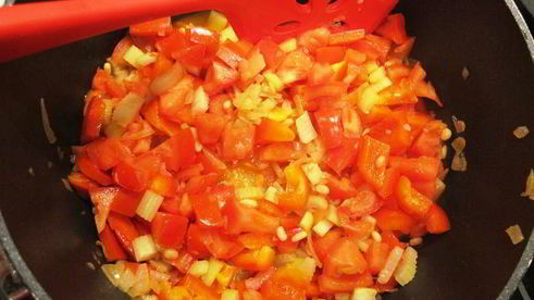 спагетти с сицилийской капонатой