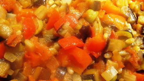 спагетти с сицилийской капонатой