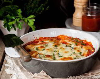 Запеченная паста с лососем, в лимонном конфи