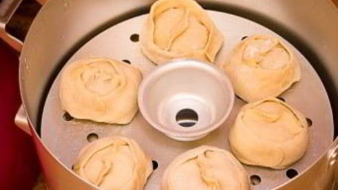 манты с тыквой и мясом