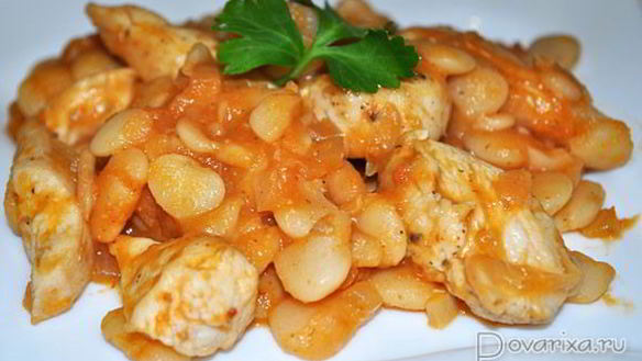 Рецепт Куриной грудки с фасолью
