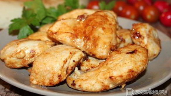 Рецепт Куриной грудки, жаренной кусочками