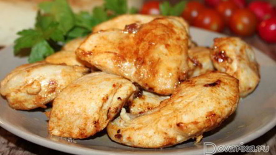 Рецепт куриной грудки, жаренной кусочками