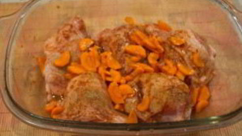 курица с морковкой в духовке