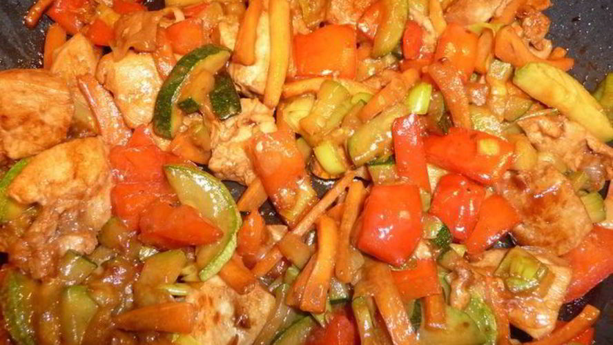 Рецепт курицы терияки с овощами