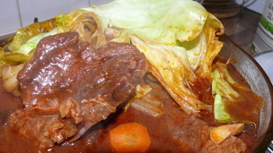 Рецепт мяса под капустным листом