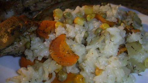 свинина с рисом и кукурузой