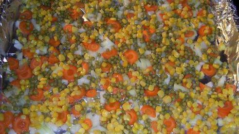 свинина с рисом и кукурузой