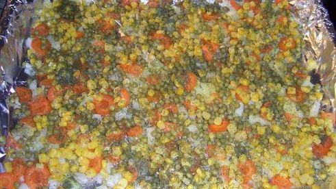 свинина с рисом и кукурузой