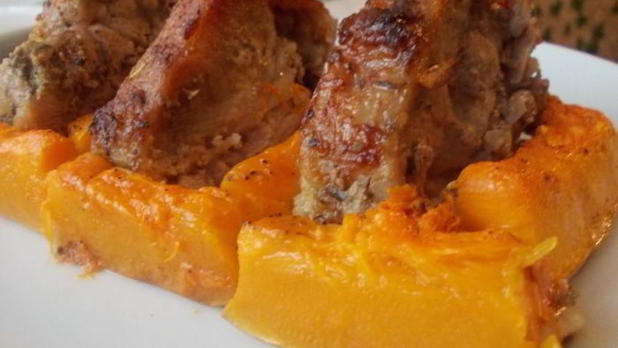 Рецепт свинины с тимьяном и тыквой