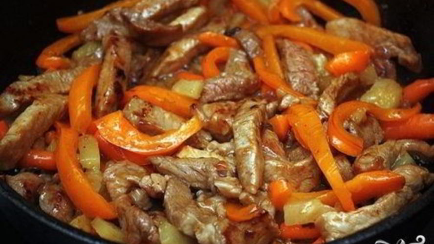 Рецепт свинины в соусе на сковороде