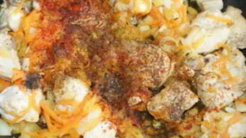 тушеная курица с рисом