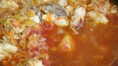 тушеная курица с рисом