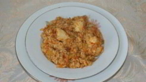 тушеная курица с рисом
