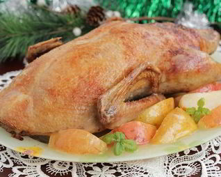 Запеченая утка с пьяной грушей