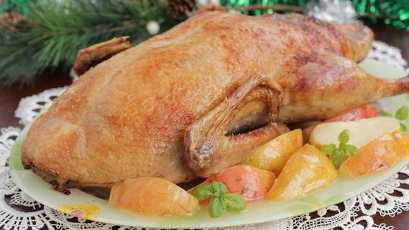 Рецепт Запеченой утки с пьяной грушей