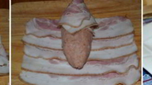 баклажаны с фаршем в беконе