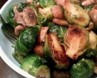 Брюссельская капуста с шампиньонами