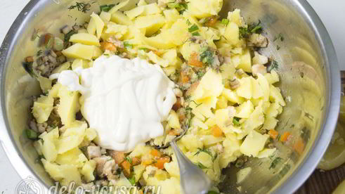 фаршированный картофель с грибами и курицей