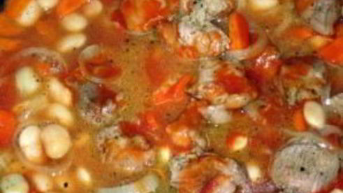 фасоль с мясом