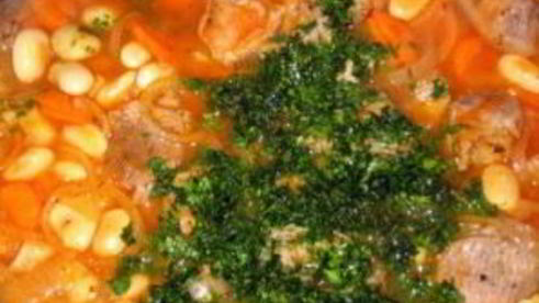 фасоль с мясом