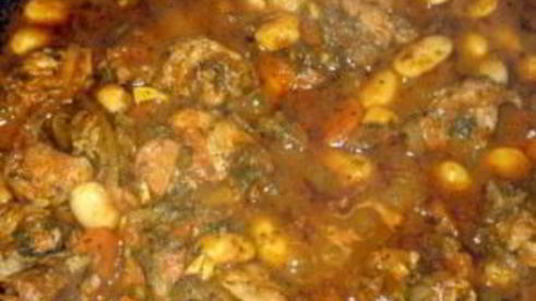 фасоль с мясом