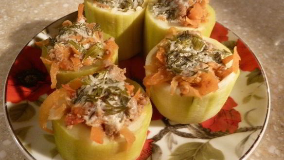 Рецепт Кабачков, фаршированных рыбой