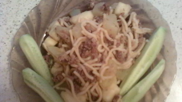 Рецепт Кабачков с макаронами и фаршем в пароварке