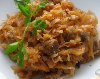 Капуста, обжаренная с грибами