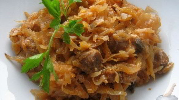 Рецепт Капусты, обжаренной с грибами