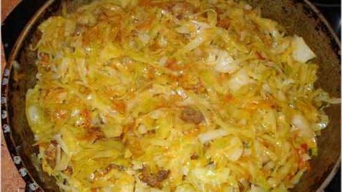 капуста тушенная со свининой