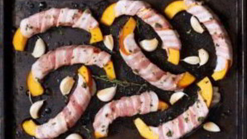 тыква, запеченная с беконом