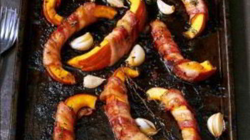 тыква, запеченная с беконом