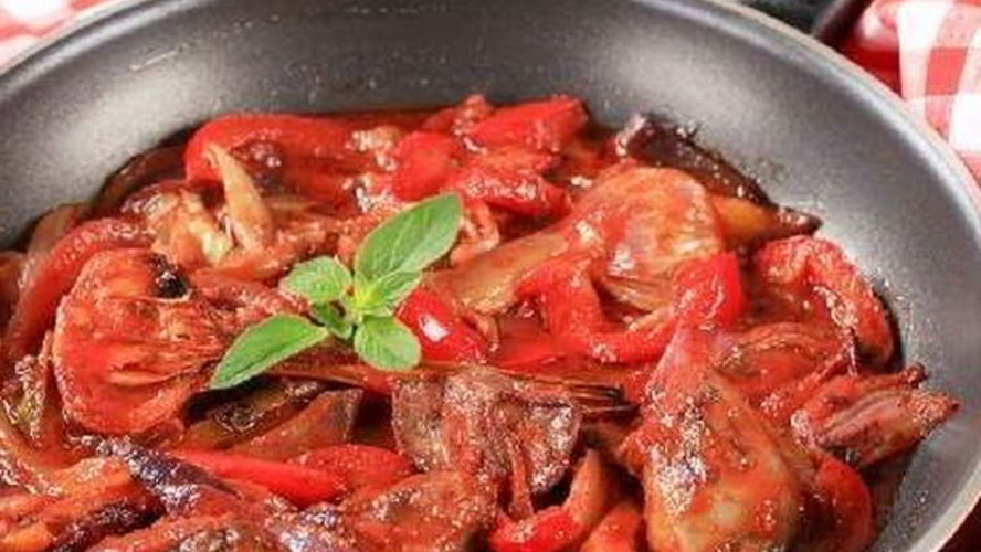 Рецепт ароматной куриной печени со сладким перцем